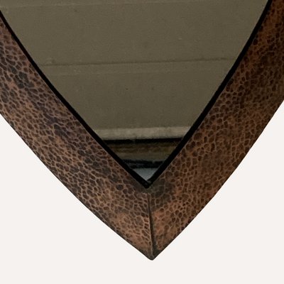 Brutalist_Hammered_Copper_Triangle_Mirror,_Netherlands_1920s