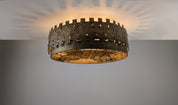 1940s_Brutalist_Flush_Mount_Ceiling_Lamp_in_Hammered_Gilt_Wrought_Iron