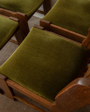 Set_of_4_Brutalist_Razorback_Oak_Dining_Chairs_with_Olive_Green_Velvet_Upholstery,_Europe,_1970s