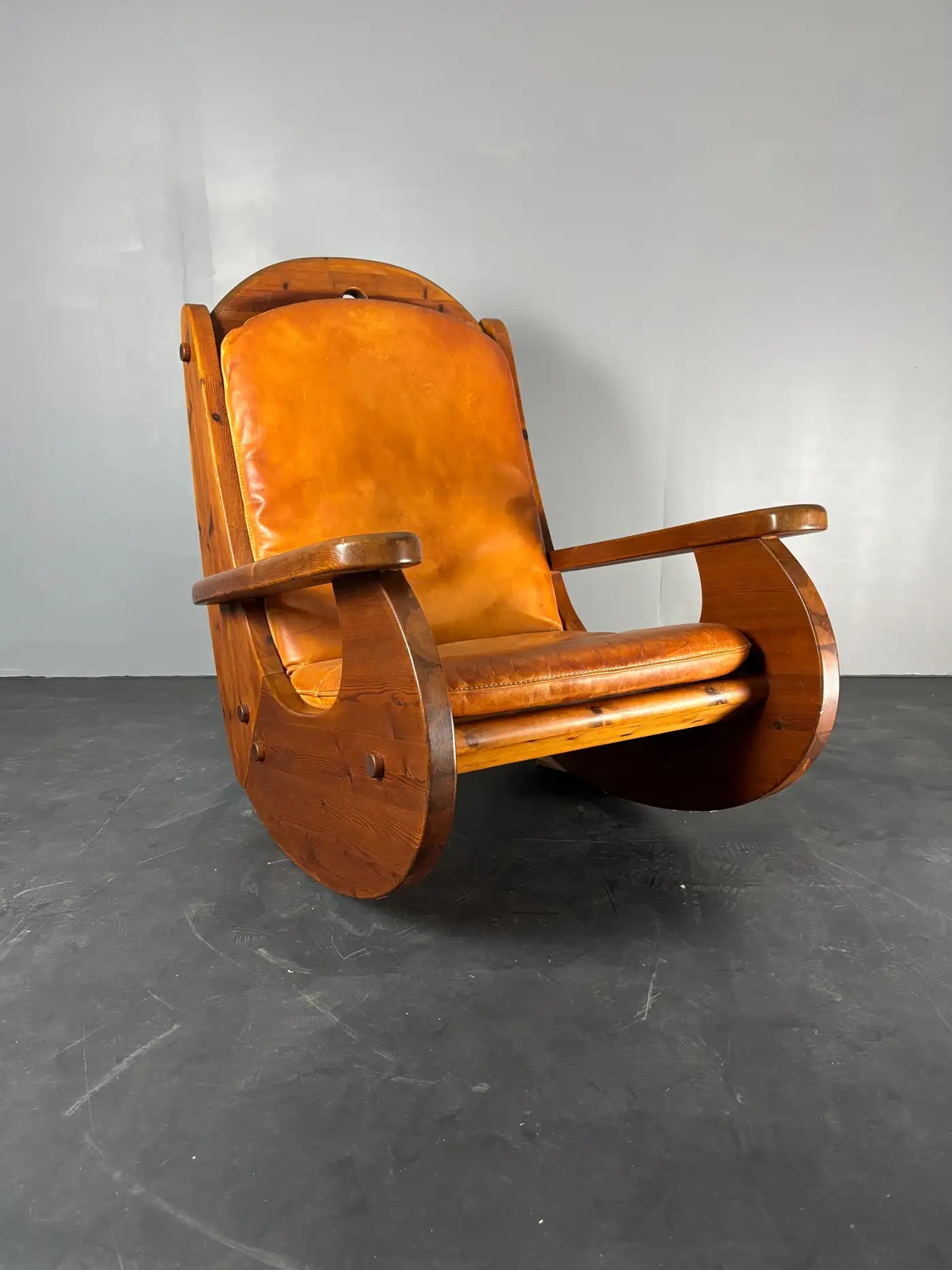 Pine_Rocking_Lounge_Chair_by_Wasa,_1984,_Europe