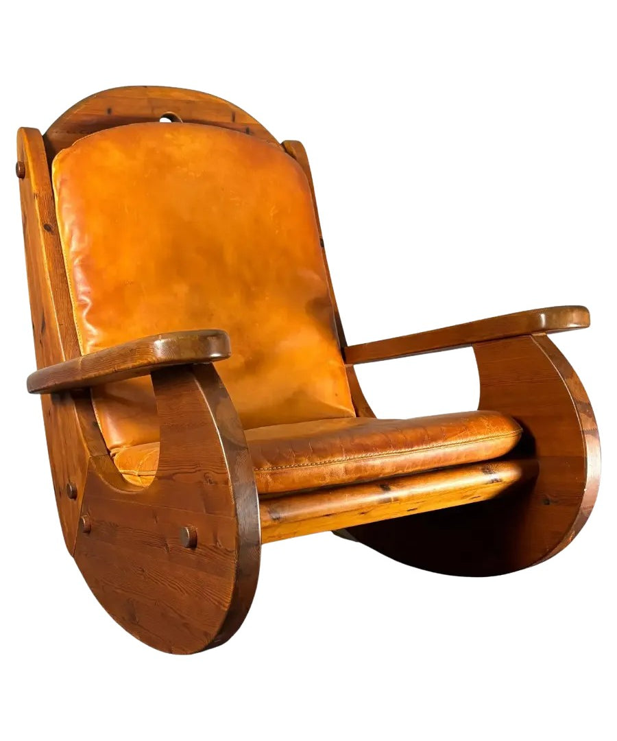 Pine_Rocking_Lounge_Chair_by_Wasa,_1984,_Europe
