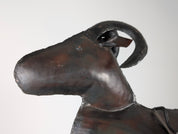 Zoomorphic_Ram_Fireplace_Tool_Set_in_Hand-Forged_Iron,_20th_Century