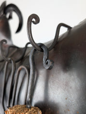 Zoomorphic_Ram_Fireplace_Tool_Set_in_Hand-Forged_Iron,_20th_Century