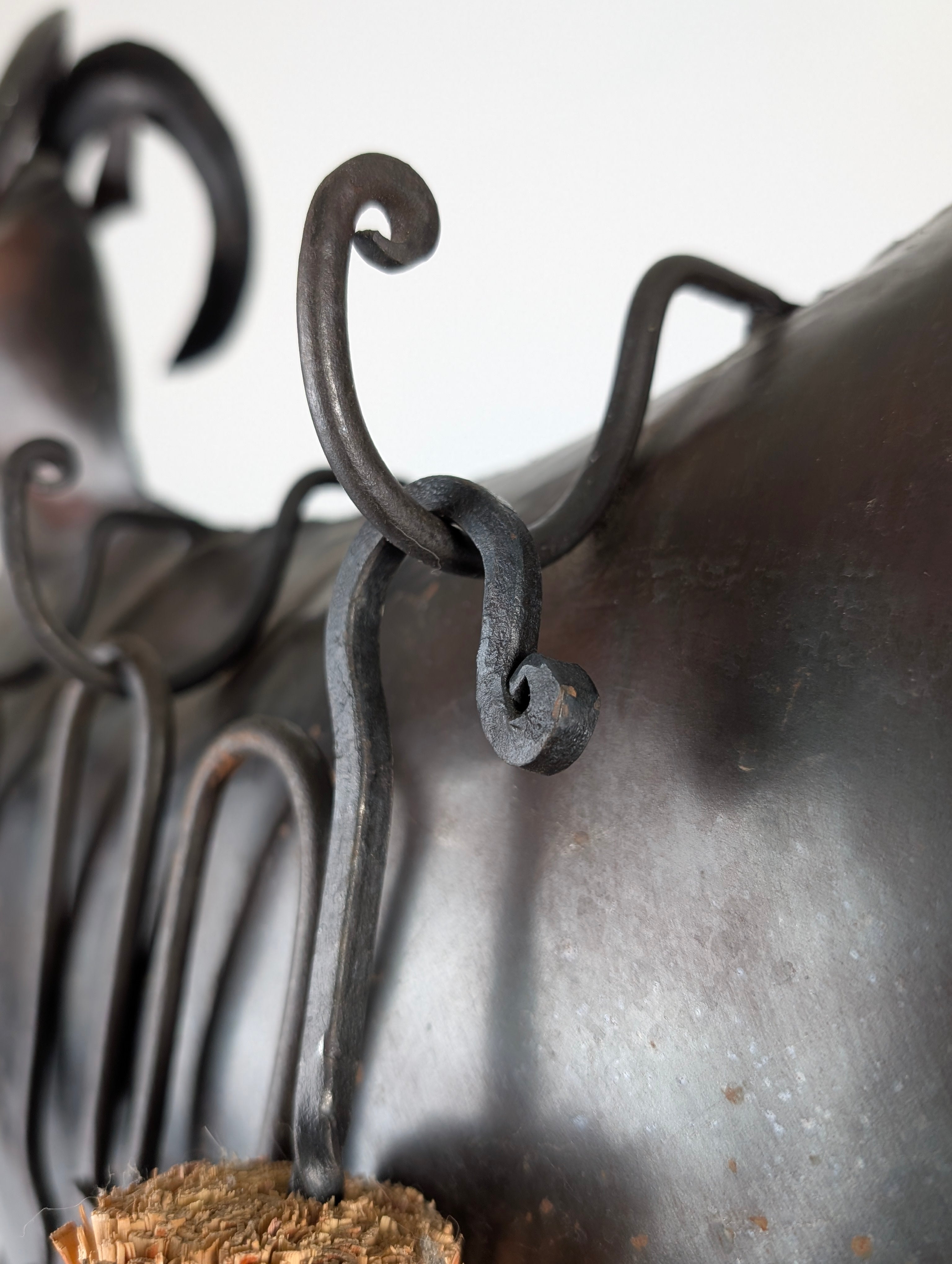 Zoomorphic_Ram_Fireplace_Tool_Set_in_Hand-Forged_Iron,_20th_Century