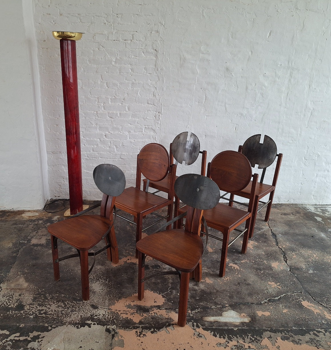 Set_of_6_Rare_Brutalist_Dining_Chairs_in_Teak_and_Patinated_Steel_Mid_Century_Modern