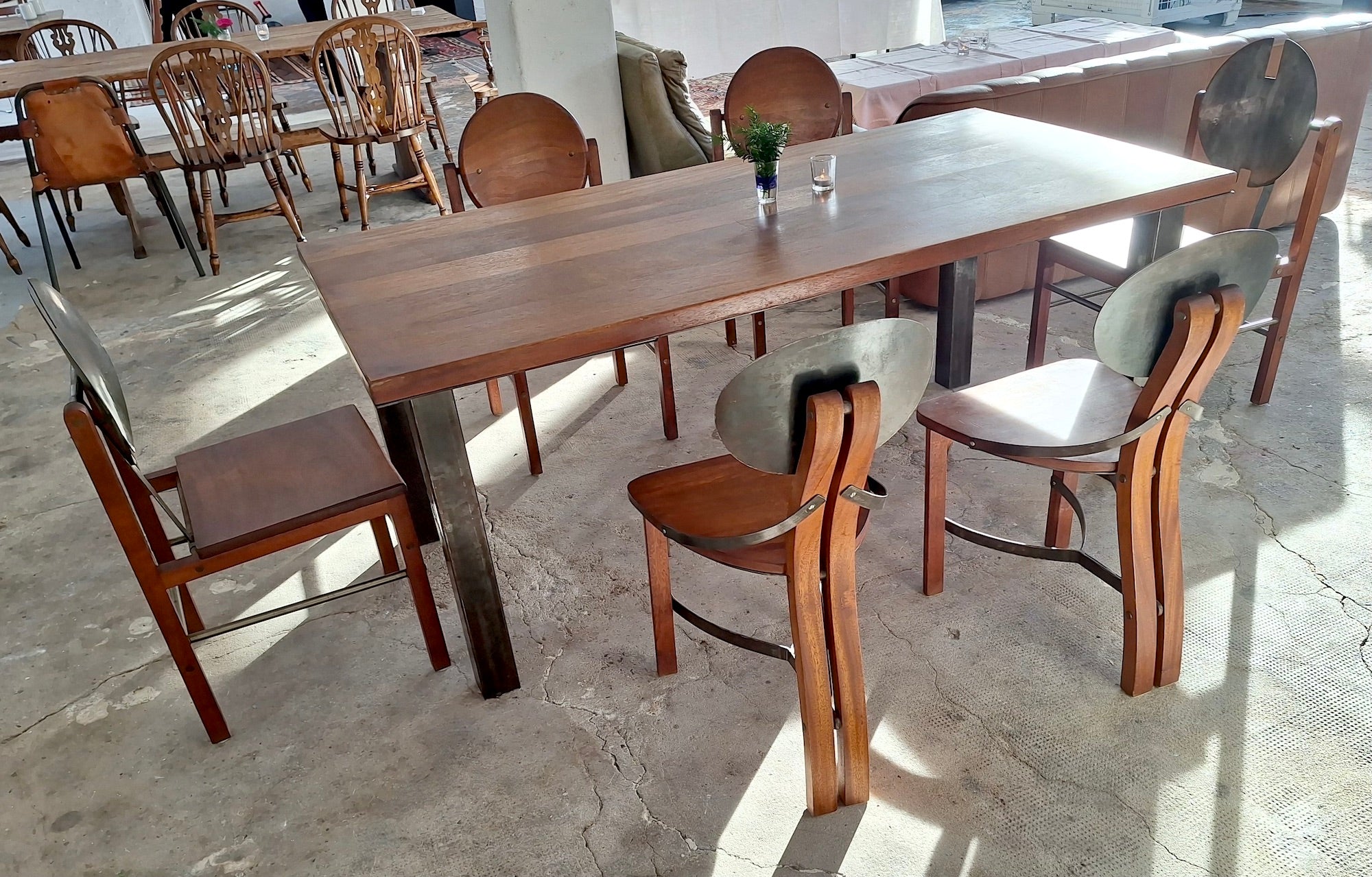 Set_of_6_Rare_Brutalist_Dining_Chairs_in_Teak_and_Patinated_Steel_Mid_Century_Modern