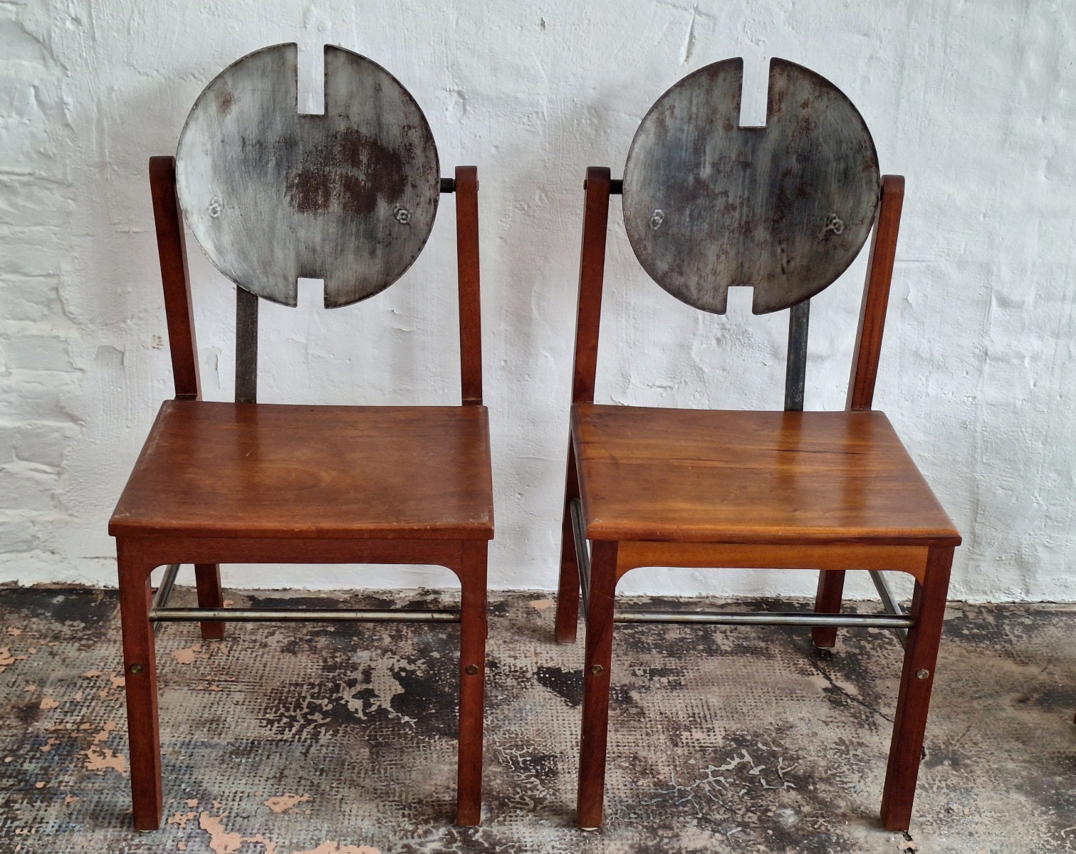 Set_of_6_Rare_Brutalist_Dining_Chairs_in_Teak_and_Patinated_Steel_Mid_Century_Modern
