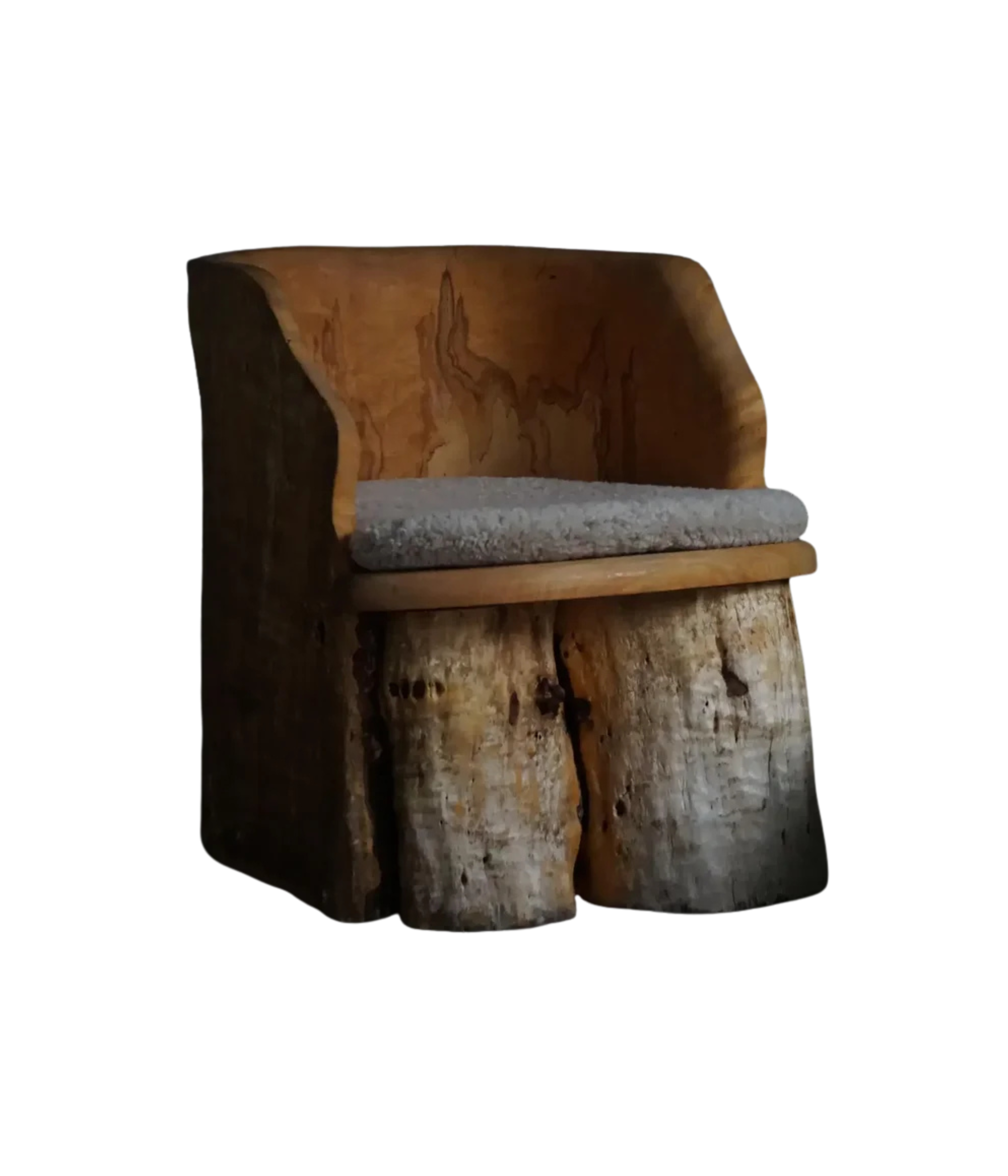 Brutalist_‘Stump’_Chair_in_Lambswool