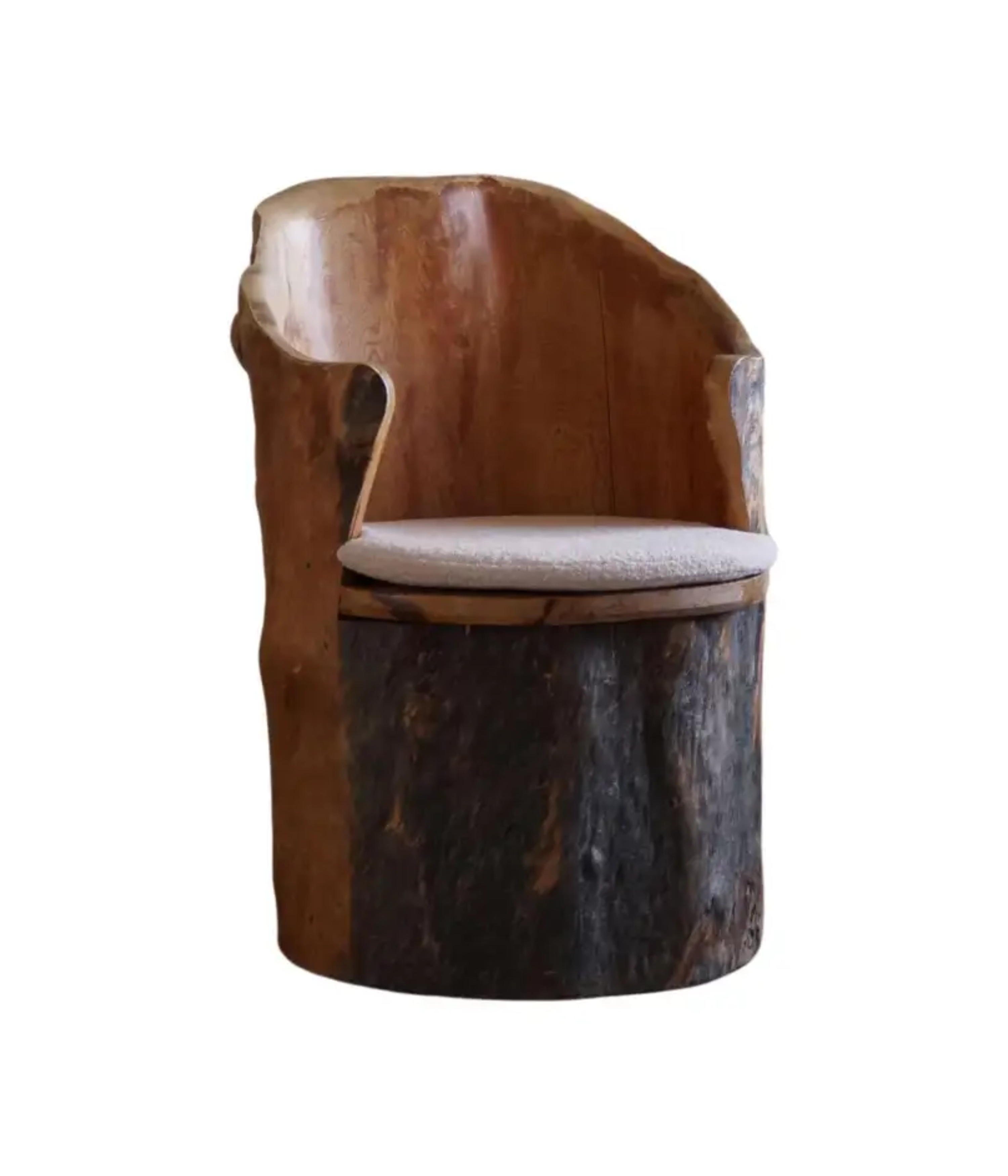 Brutalist_Stump_Chair_in_Solid_Pine_&_Bouclé,_Swedish_Mid_Century_Modern,_1970s