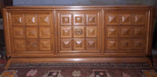 Large_French_Brutalist_Walnut_Sideboard_with_Carved_Panels,_1940s,_Charles_Dudouyt_Style