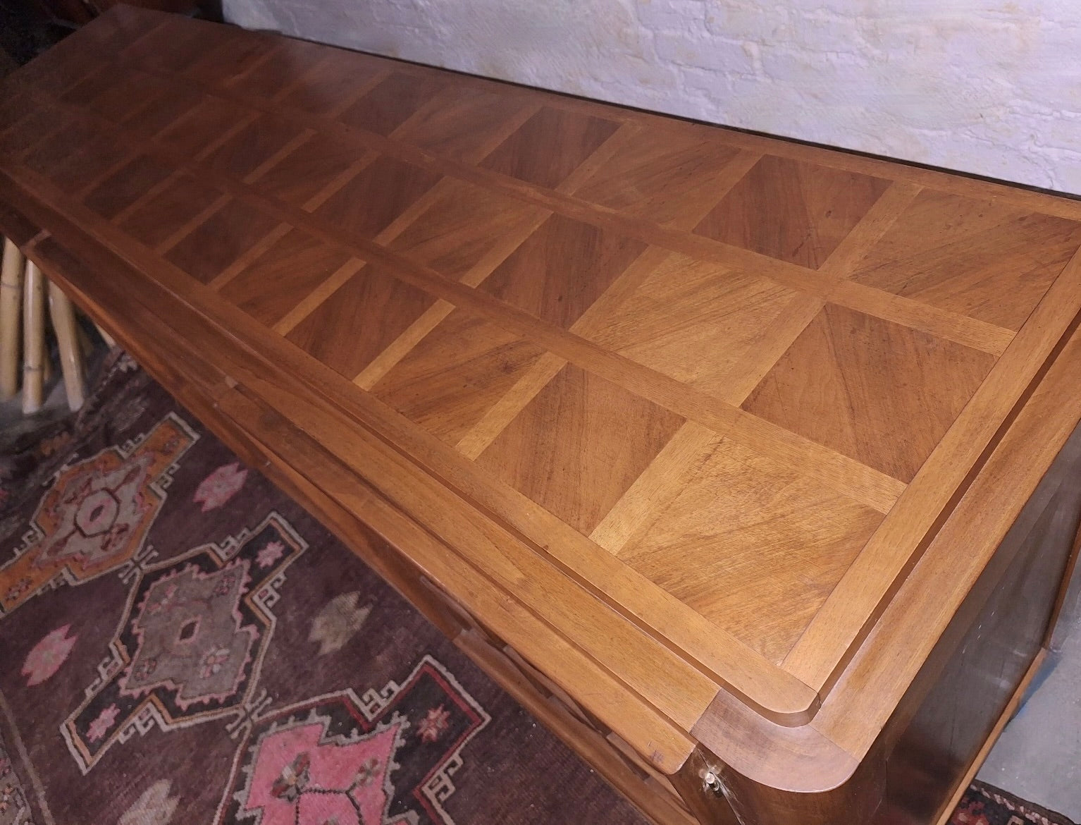 Large_French_Brutalist_Walnut_Sideboard_with_Carved_Panels,_1940s,_Charles_Dudouyt_Style