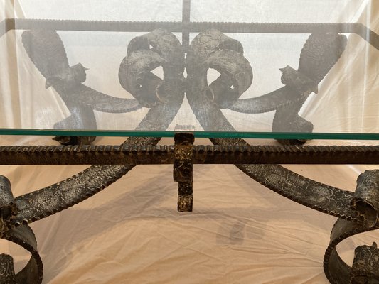 Brutalist_Wrought_Iron_Coffee_Table,_Mid_Century_Modern,_1960s,_France