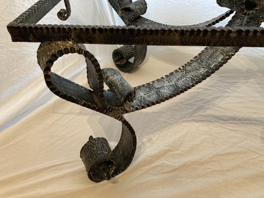 Brutalist_Wrought_Iron_Coffee_Table,_Mid_Century_Modern,_1960s,_France