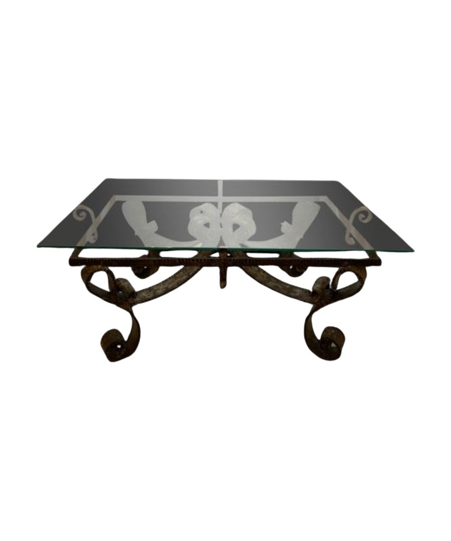 Brutalist_Wrought_Iron_Coffee_Table,_Mid_Century_Modern,_1960s,_France