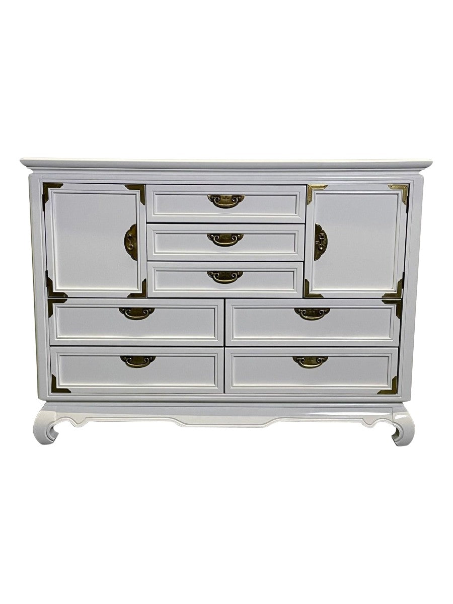 Campaign_Style_Chest_Cabinet_White_Lacquered_Wood_1970s_USA