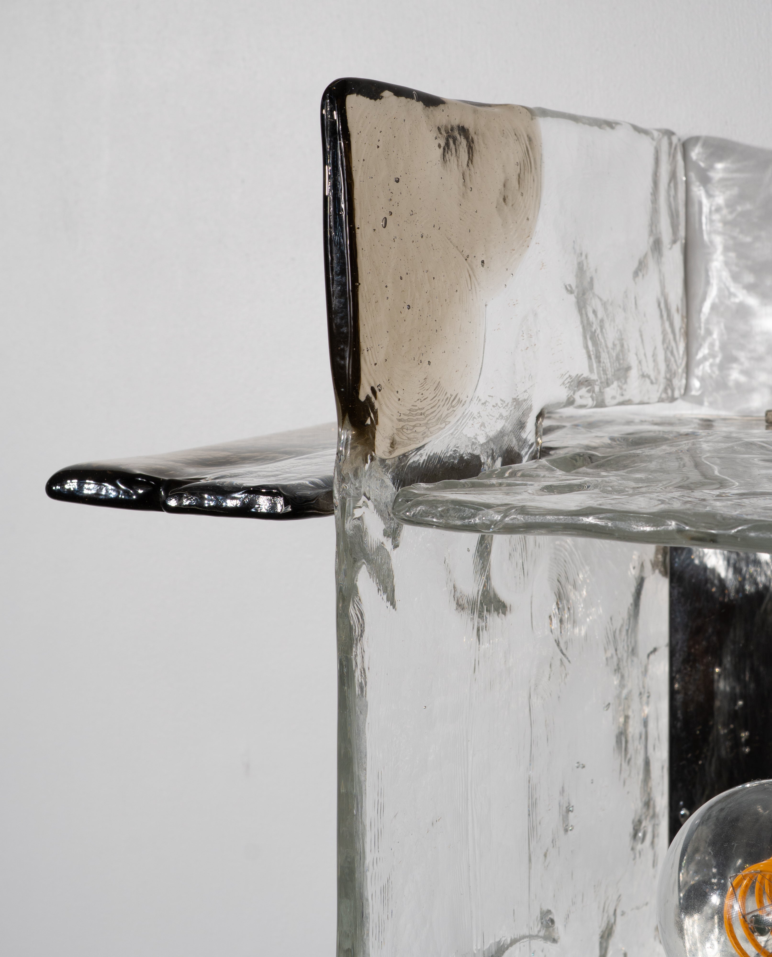 Carlo_Nason_Murano_Glass_Sconce_in_Brown_for_AV_Mazzega,_Italy,_1970s