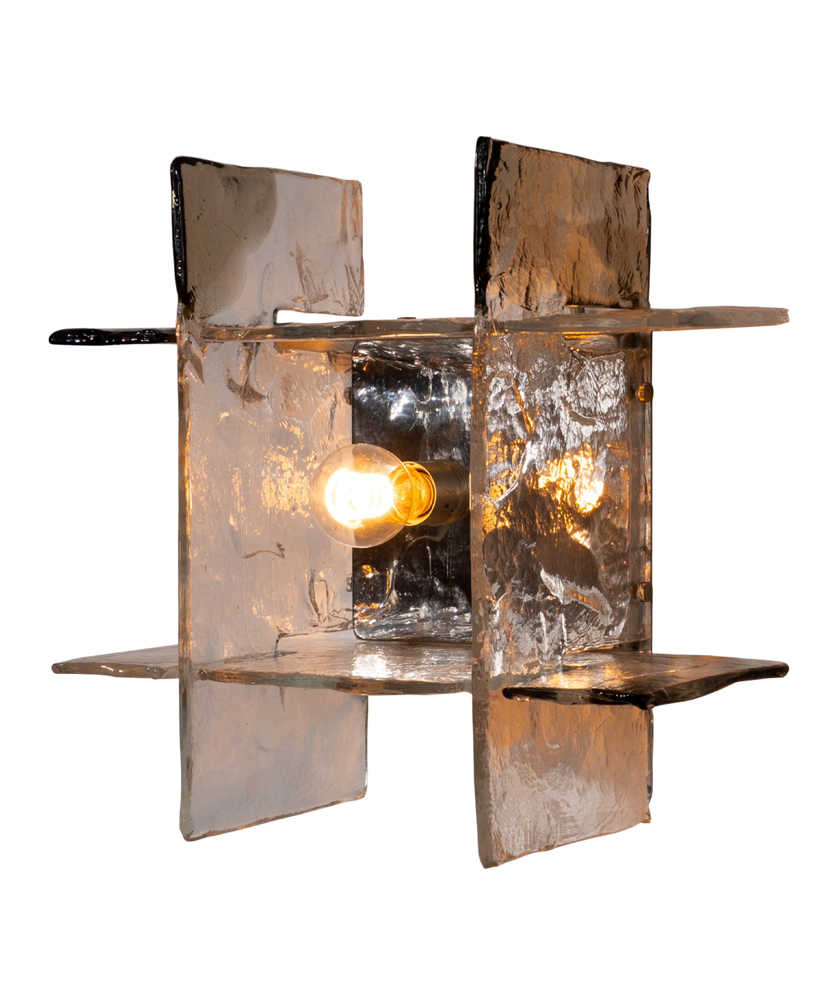 Carlo_Nason_Murano_Glass_Sconce_in_Brown_for_AV_Mazzega,_Italy,_1970s