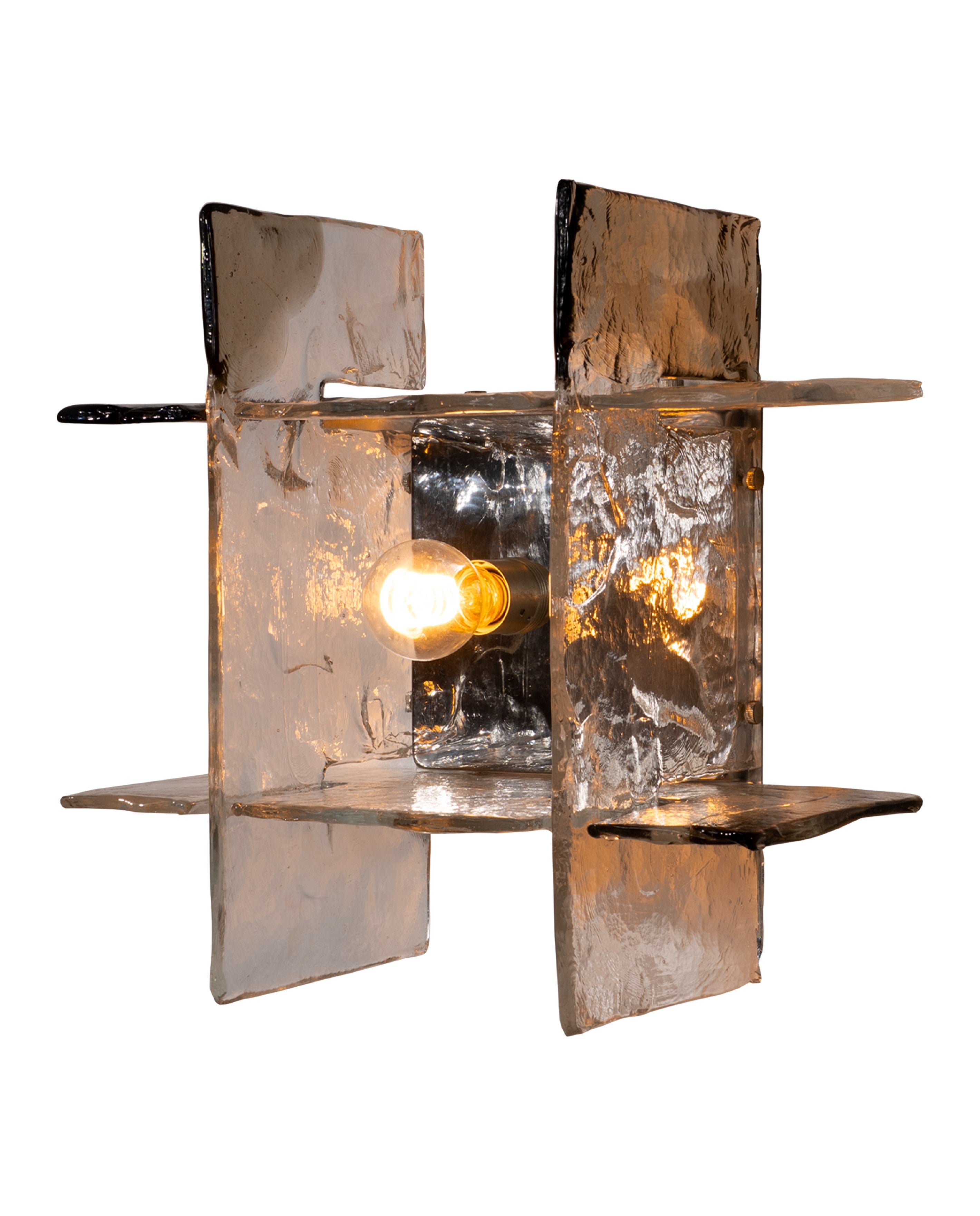 Carlo_Nason_Murano_Glass_Sconce_in_Brown_for_AV_Mazzega,_Italy,_1970s