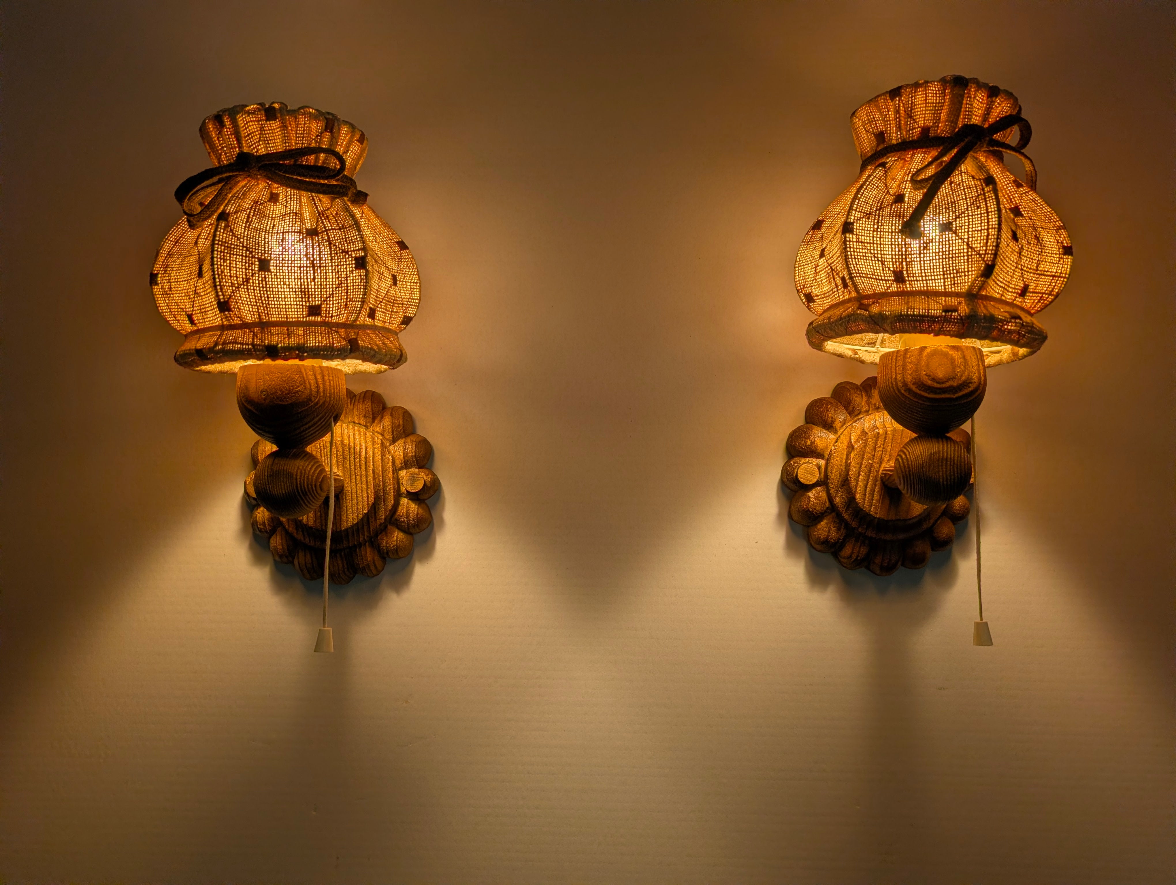 Set_of_2_Swedish_Pine_Wall_Sconces_with_Jute_Shades,_Mid-Century