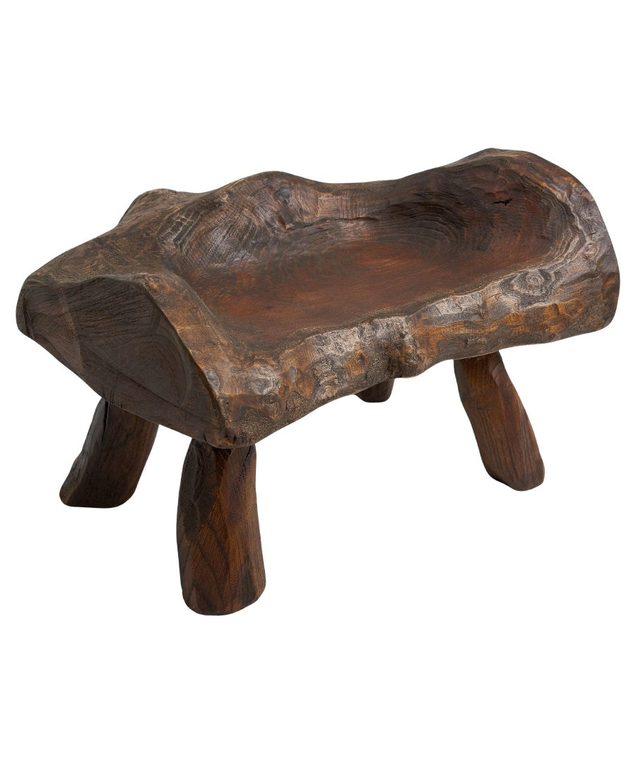 Carved_Stool_From_Single_Piece_of_Mulberry_Wood,_Unique_Log_Furniture
