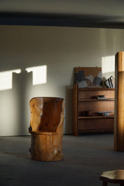Carved_Wabi_Sabi_Stump_Chair_in_Solid_Pine,_Sweden,_1960s