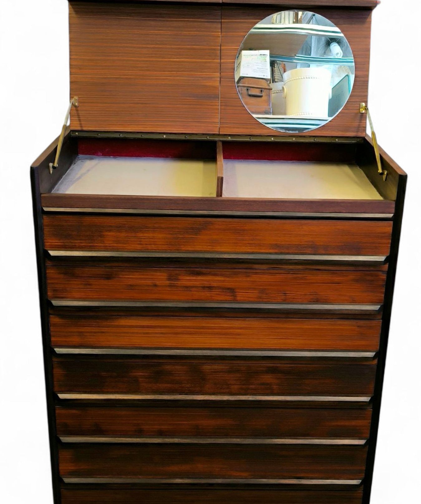 Cassettiera_con_Toletta_in_legno_di_Zebrano_1960_Italia