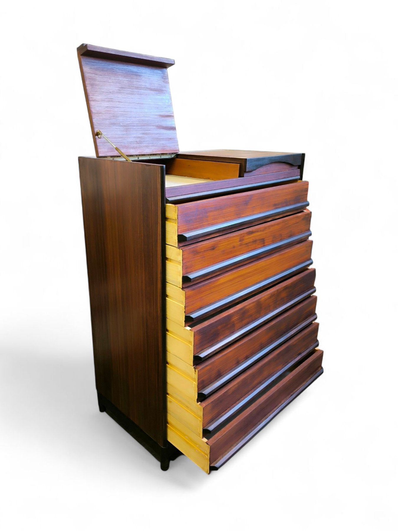 Cassettiera_con_Toletta_in_legno_di_Zebrano_1960_Italia