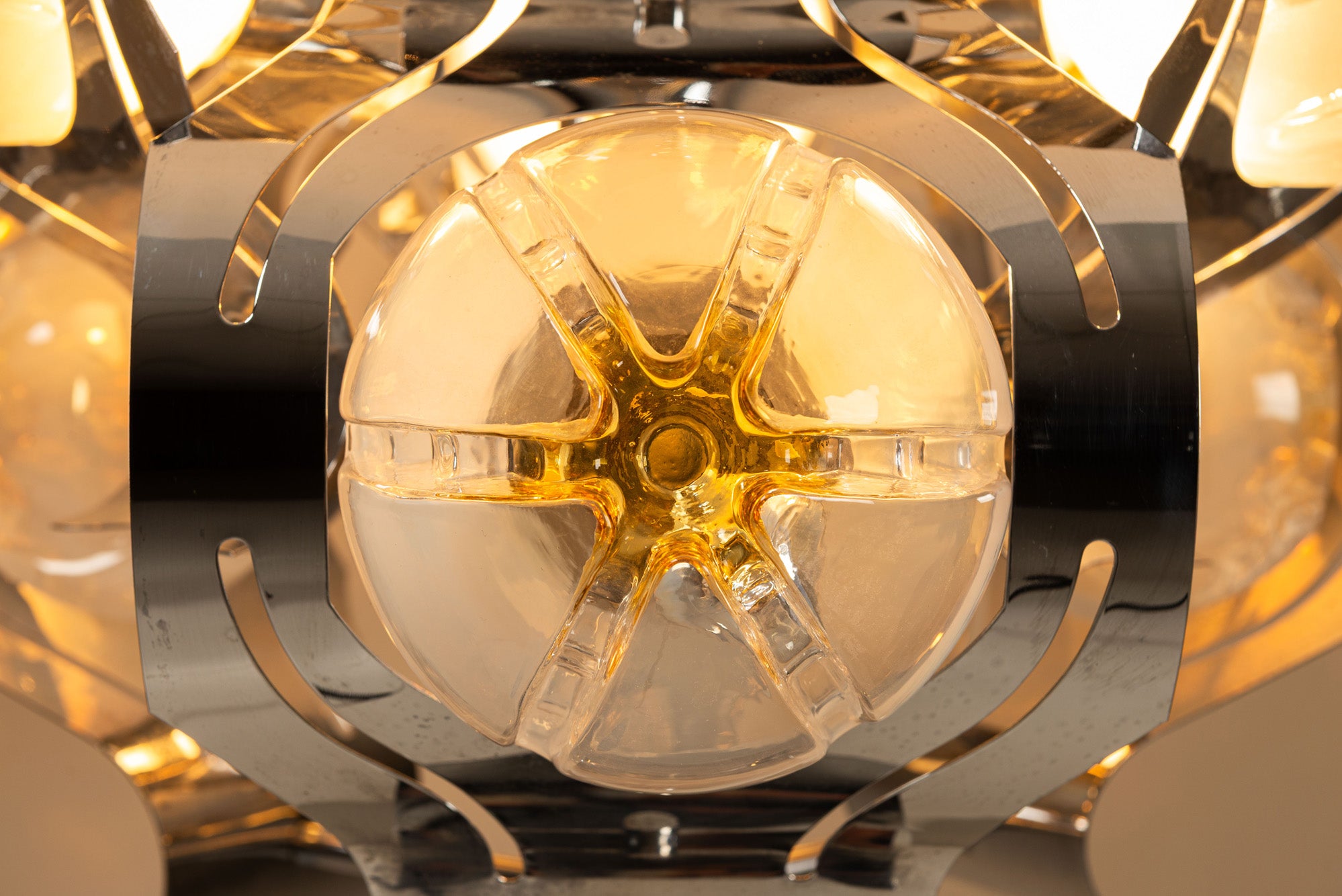 Chrome_and_Glass_Ceiling_Lamp_Attributed_to_Mazzega,_1970s,_Italy