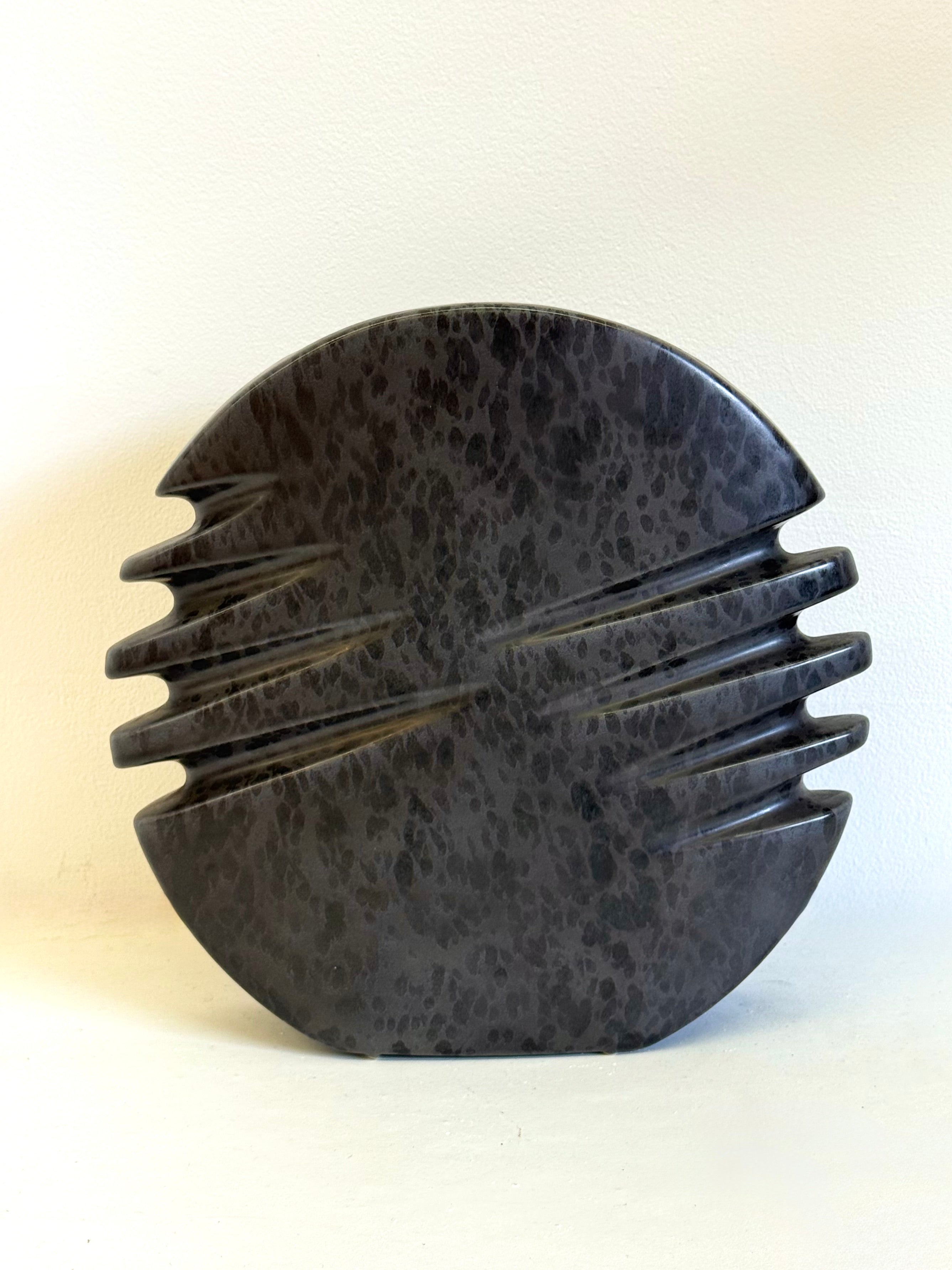 1972_Nereo_Boaretto_Sculptural_Dark_Grey_Ceramic_Vase,_Padua,_Italy