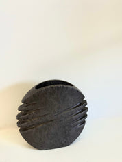 1972_Nereo_Boaretto_Sculptural_Dark_Grey_Ceramic_Vase,_Padua,_Italy