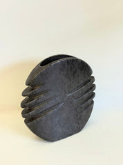 1972_Nereo_Boaretto_Sculptural_Dark_Grey_Ceramic_Vase,_Padua,_Italy
