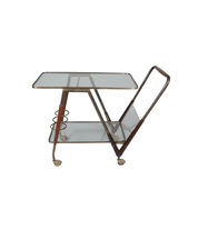Cesare_Lacca_Drinks_Trolley_for_Cassina_in_Brass,_Mahogany_and_Glass,_Italy_1950s