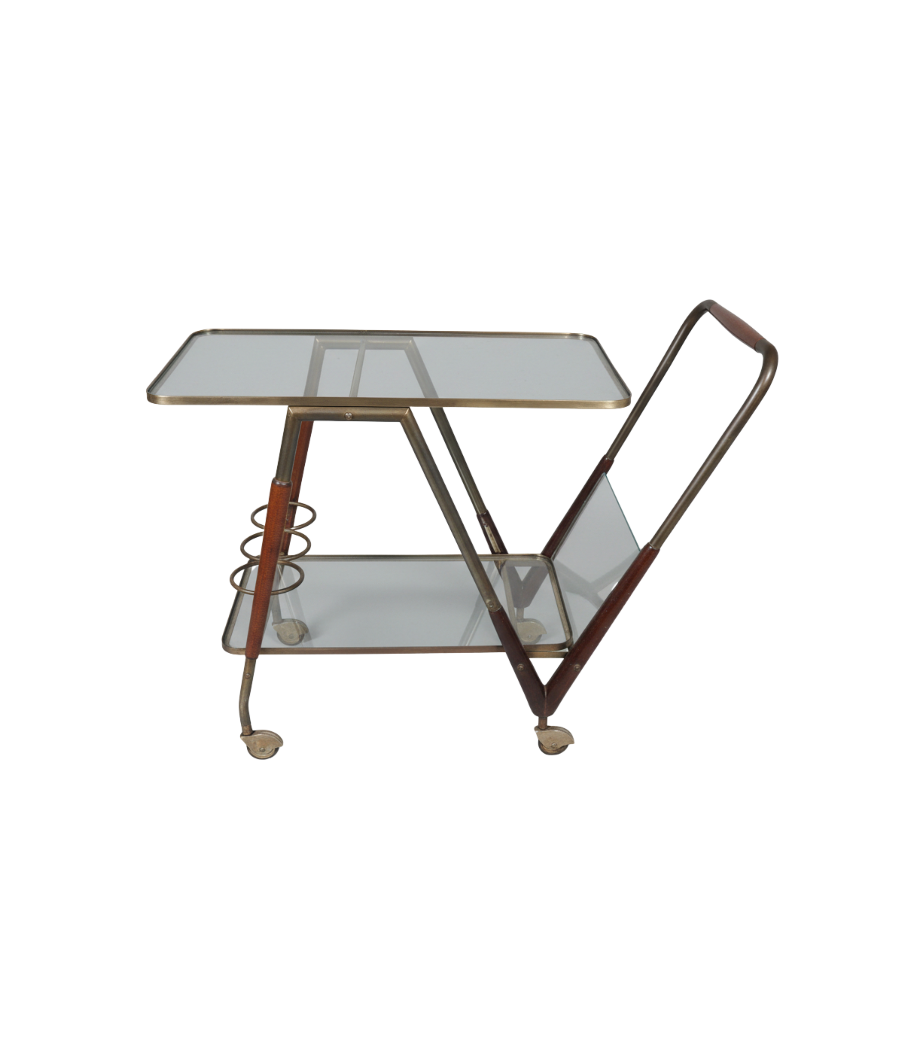 Cesare_Lacca_Drinks_Trolley_for_Cassina_in_Brass,_Mahogany_and_Glass,_Italy_1950s