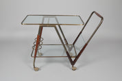 Cesare_Lacca_Drinks_Trolley_for_Cassina_in_Brass,_Mahogany_and_Glass,_Italy_1950s