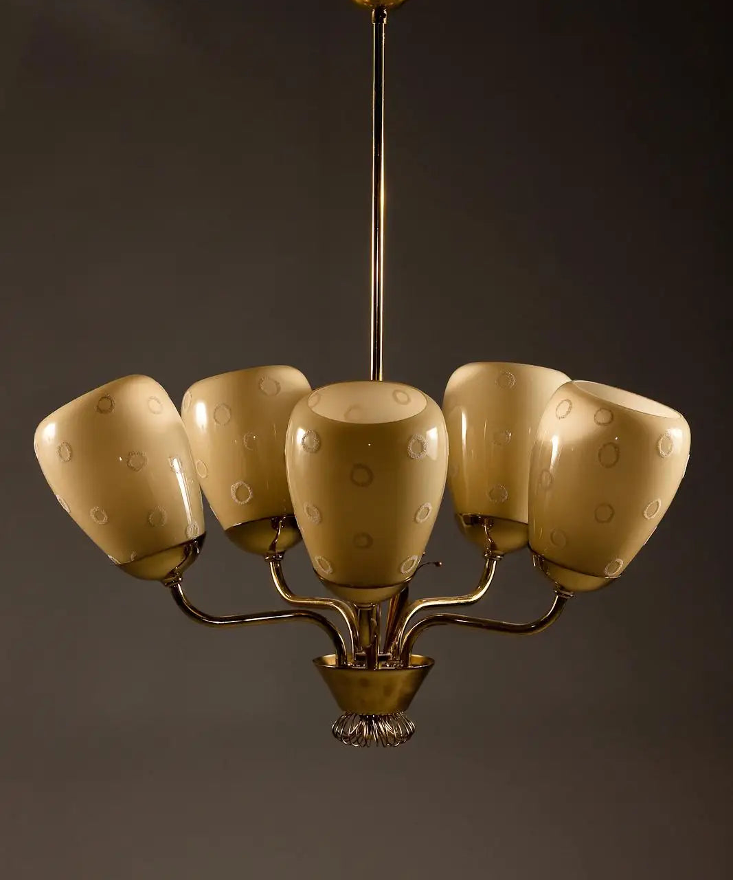 Chandelier_Mauri_Almari_Brass_Hand-Painted_Glass_Idman_Oy_1950s_Finland