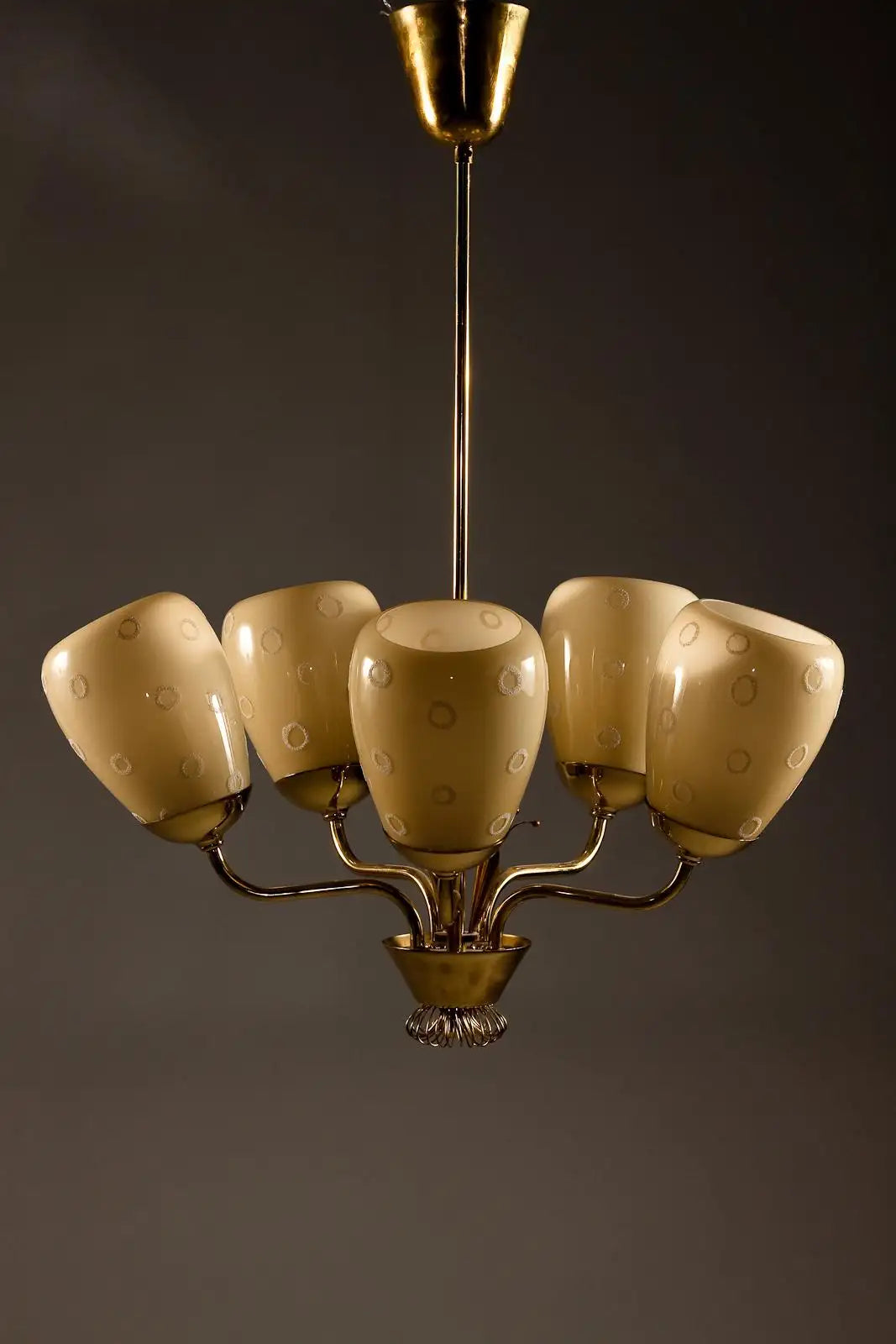 Chandelier_Mauri_Almari_Brass_Hand-Painted_Glass_Idman_Oy_1950s_Finland