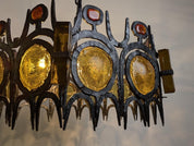 Chandelier_sculpture_lamp_in_wrought_iron_and_blown_glass