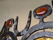 Chandelier_sculpture_lamp_in_wrought_iron_and_blown_glass