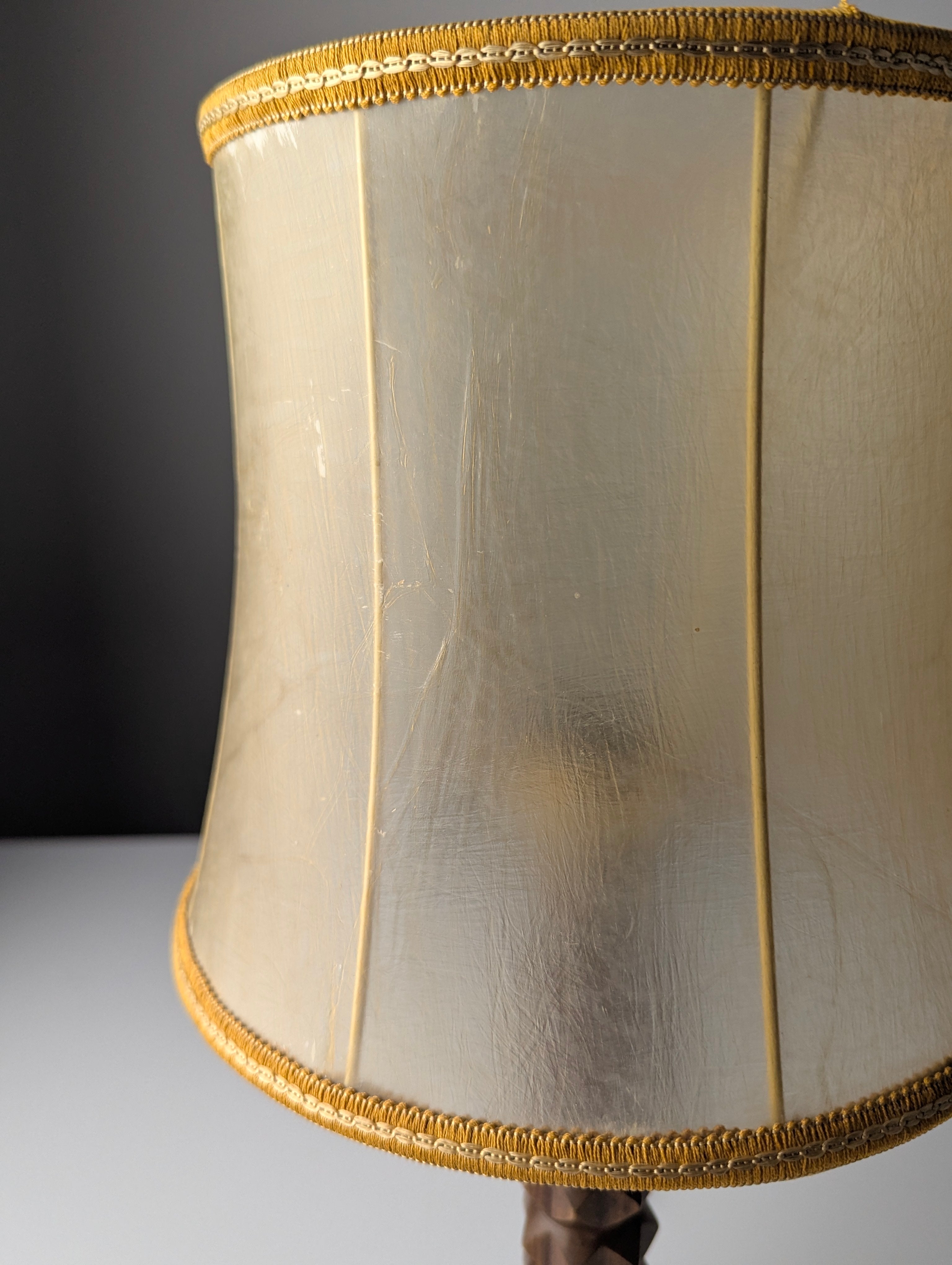 Charles_Dudouyt_Style_Oak_Table_Lamp_with_Parchment_Shade,_France_1950s