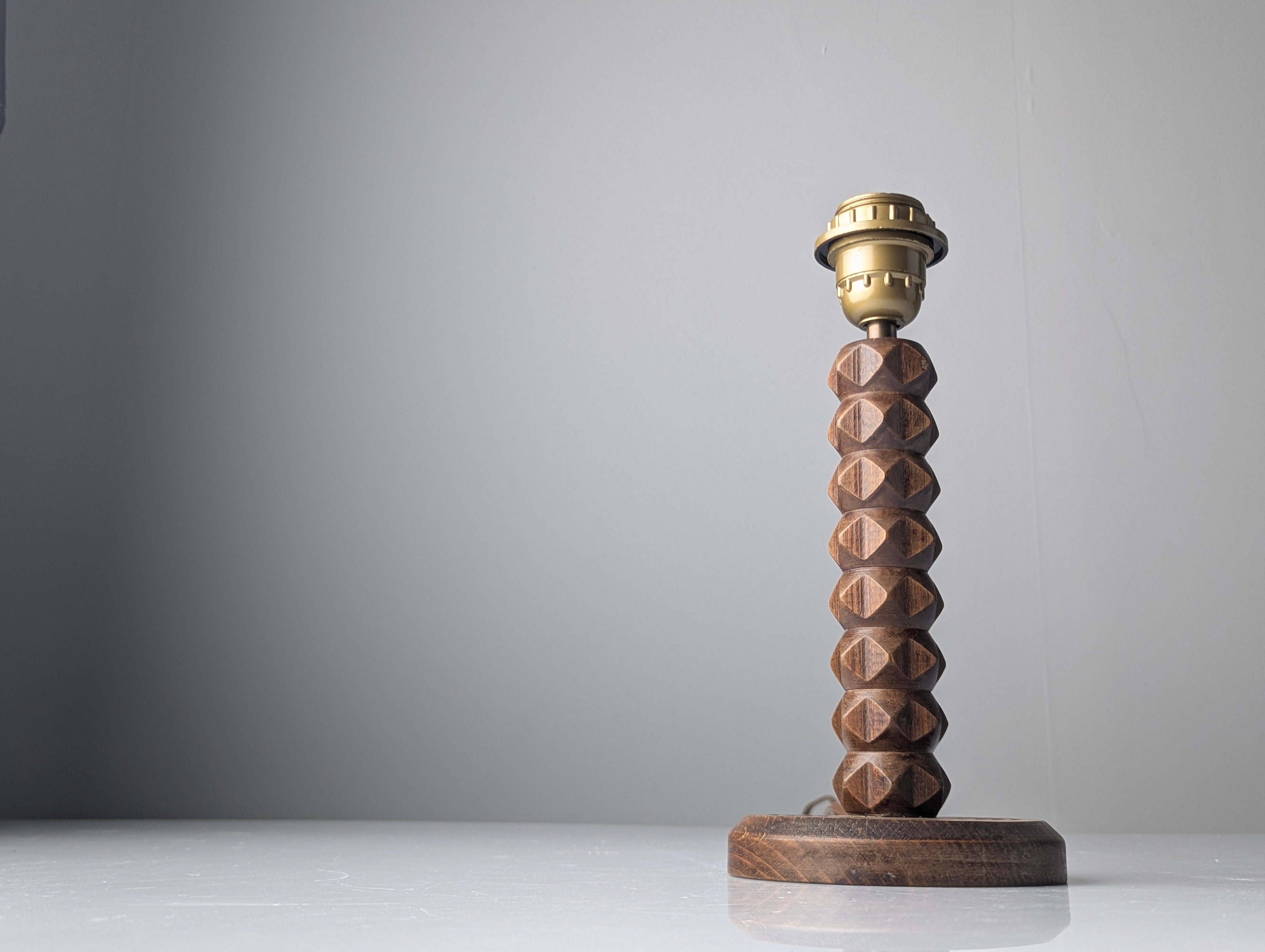 Charles_Dudouyt_Style_Oak_Table_Lamp_with_Parchment_Shade,_France_1950s