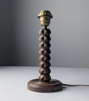 Charles_Dudouyt_Style_Oak_Table_Lamp_with_Parchment_Shade,_France_1950s