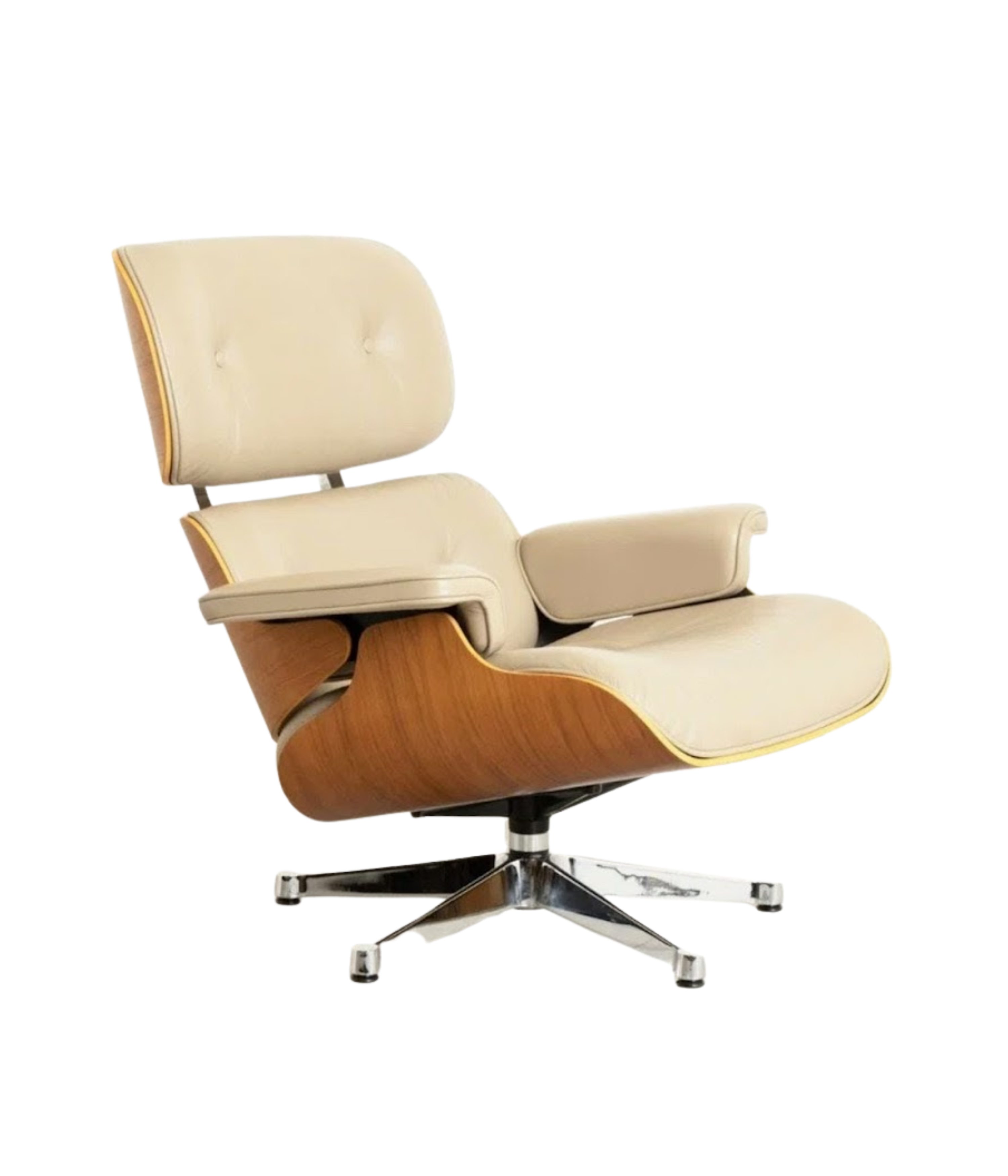 Charles_&_Ray_Eames_EA670_Lounge_Chair_for_Vitra_in_Cream_Leather_and_Chestnut_Plywood