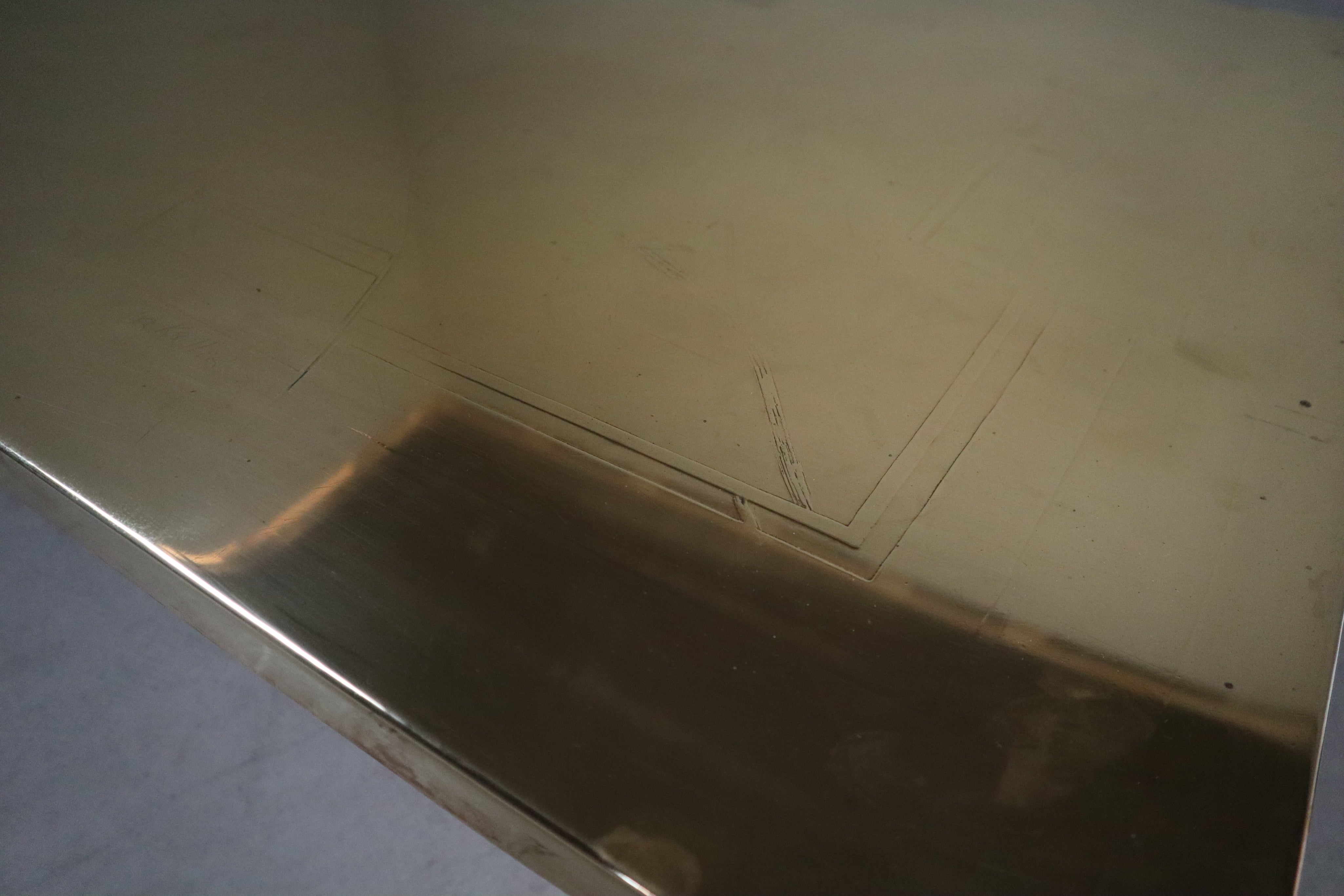 Signed_Christian_Heckscher_Etched_Brass_Coffee_Table,_Danish_Modern