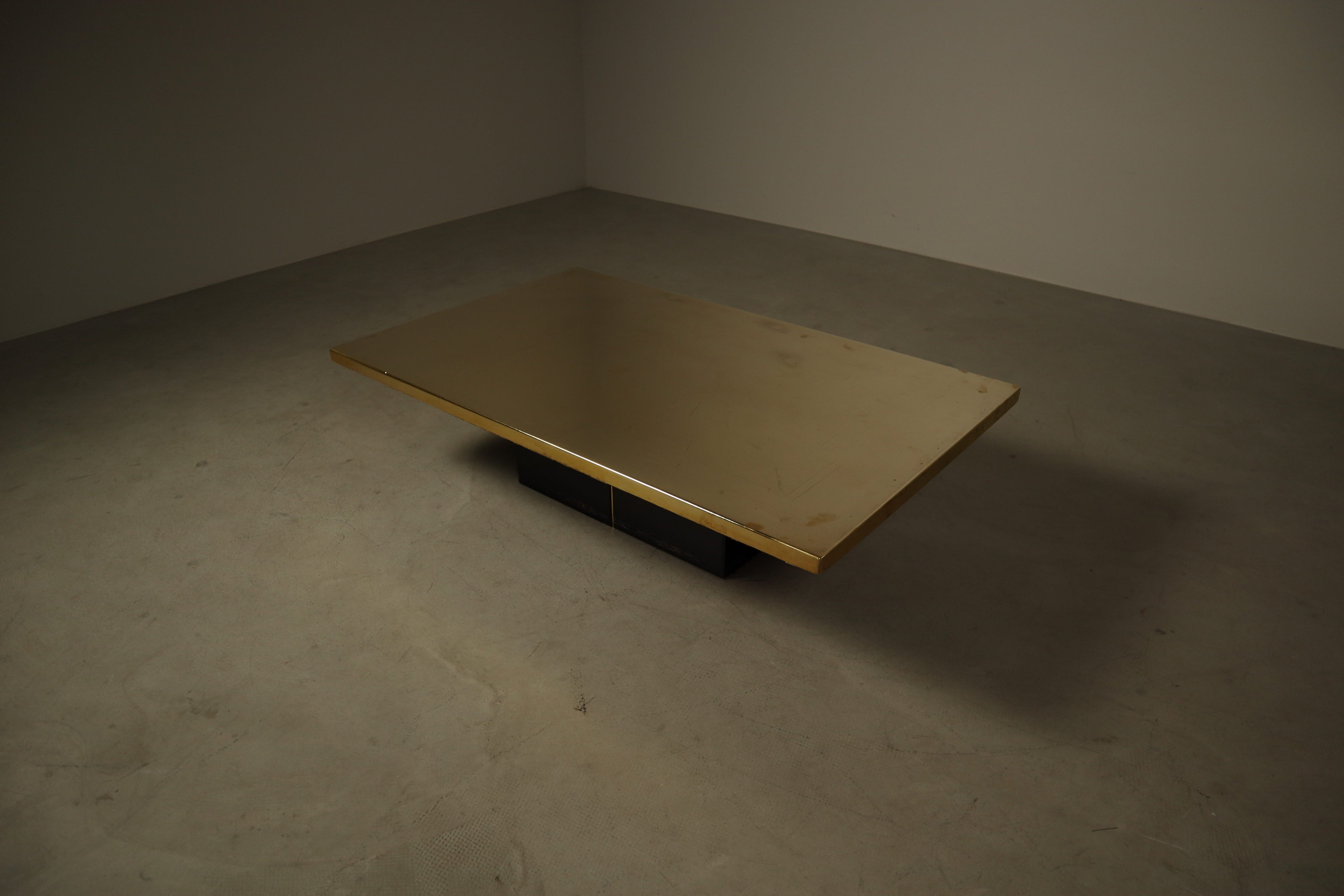 Signed_Christian_Heckscher_Etched_Brass_Coffee_Table,_Danish_Modern