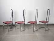 Set_of_4_Italian_Chrome_and_Red_Lacquered_Dining_Chairs,_Postmodern_Design