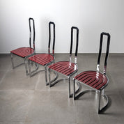 Set_of_4_Italian_Chrome_and_Red_Lacquered_Dining_Chairs,_Postmodern_Design