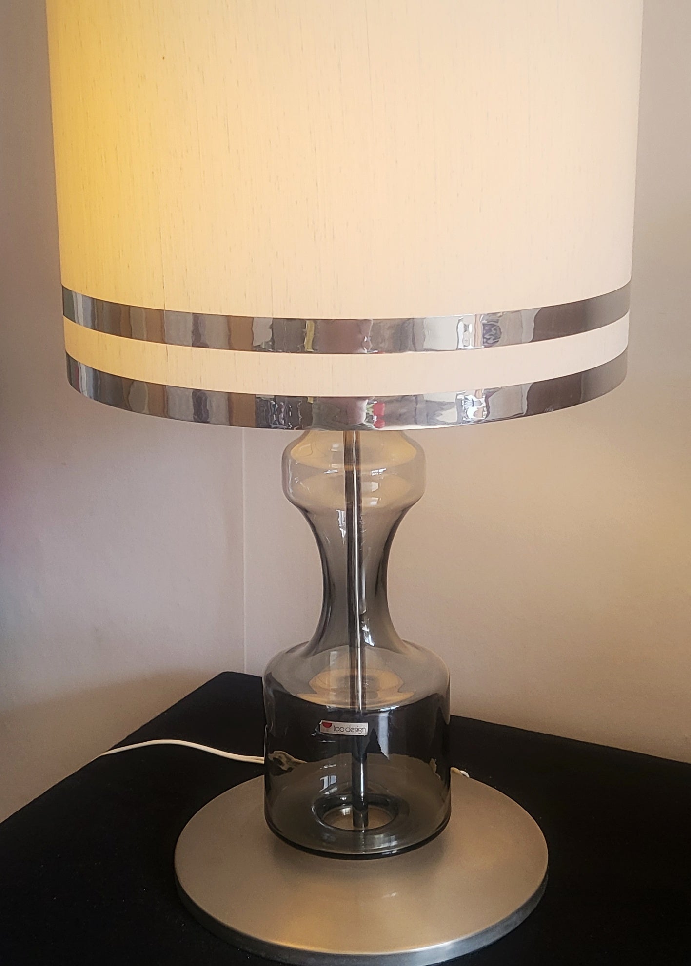 Chrome_and_smoked_glass_table_light._France_ca.1970