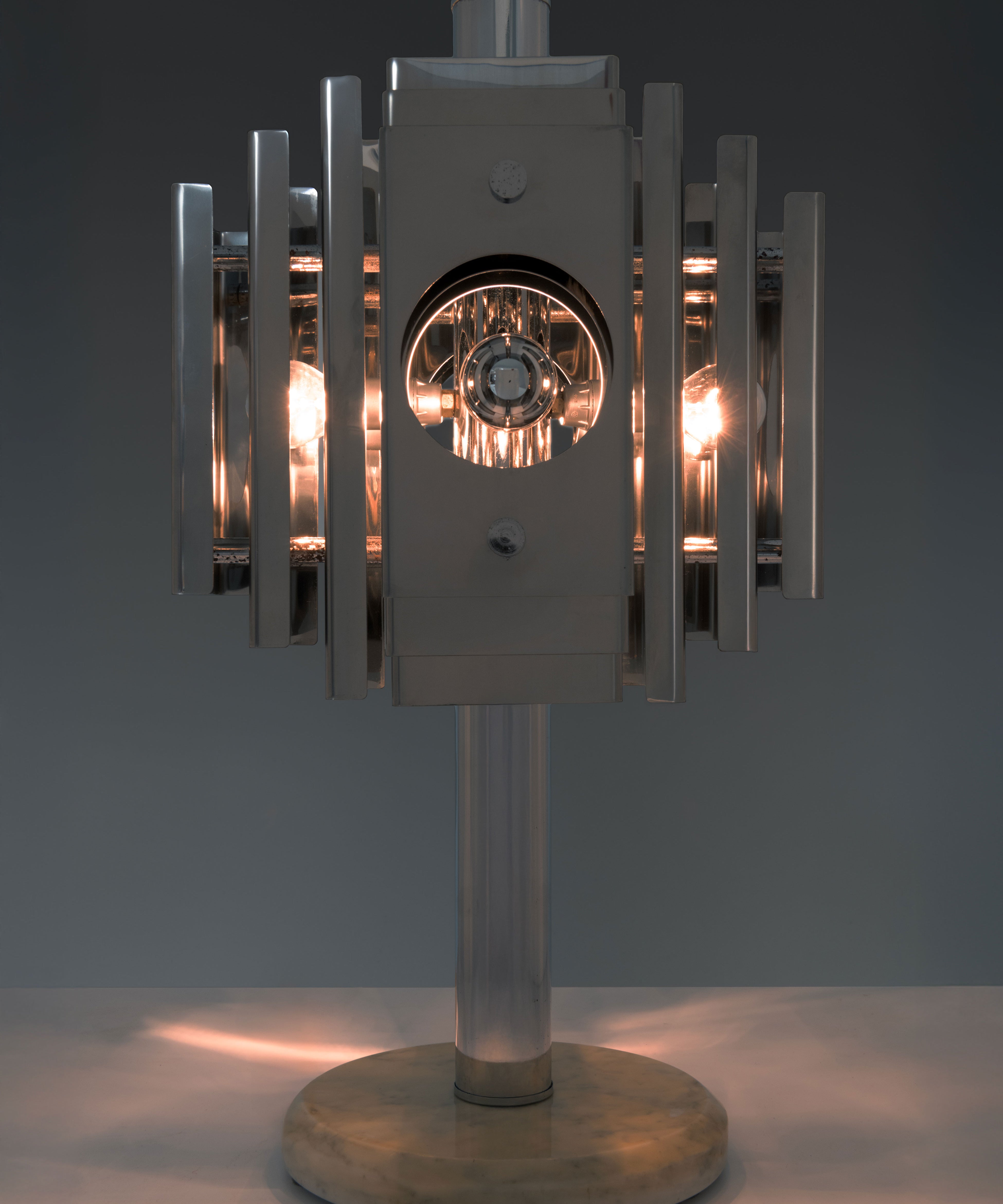 Chrome_layered_Italian_table_lamp