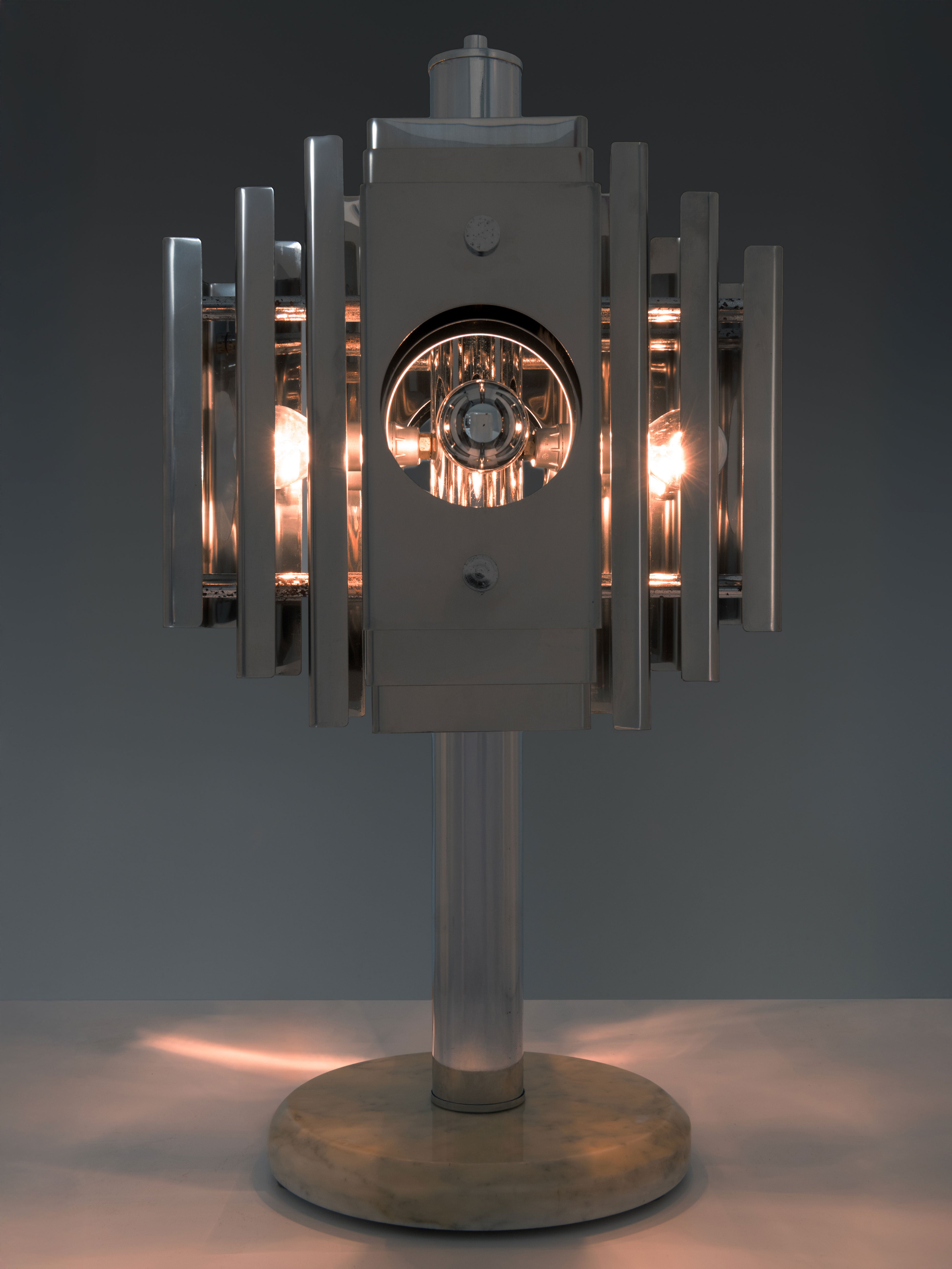 Chrome_layered_Italian_table_lamp