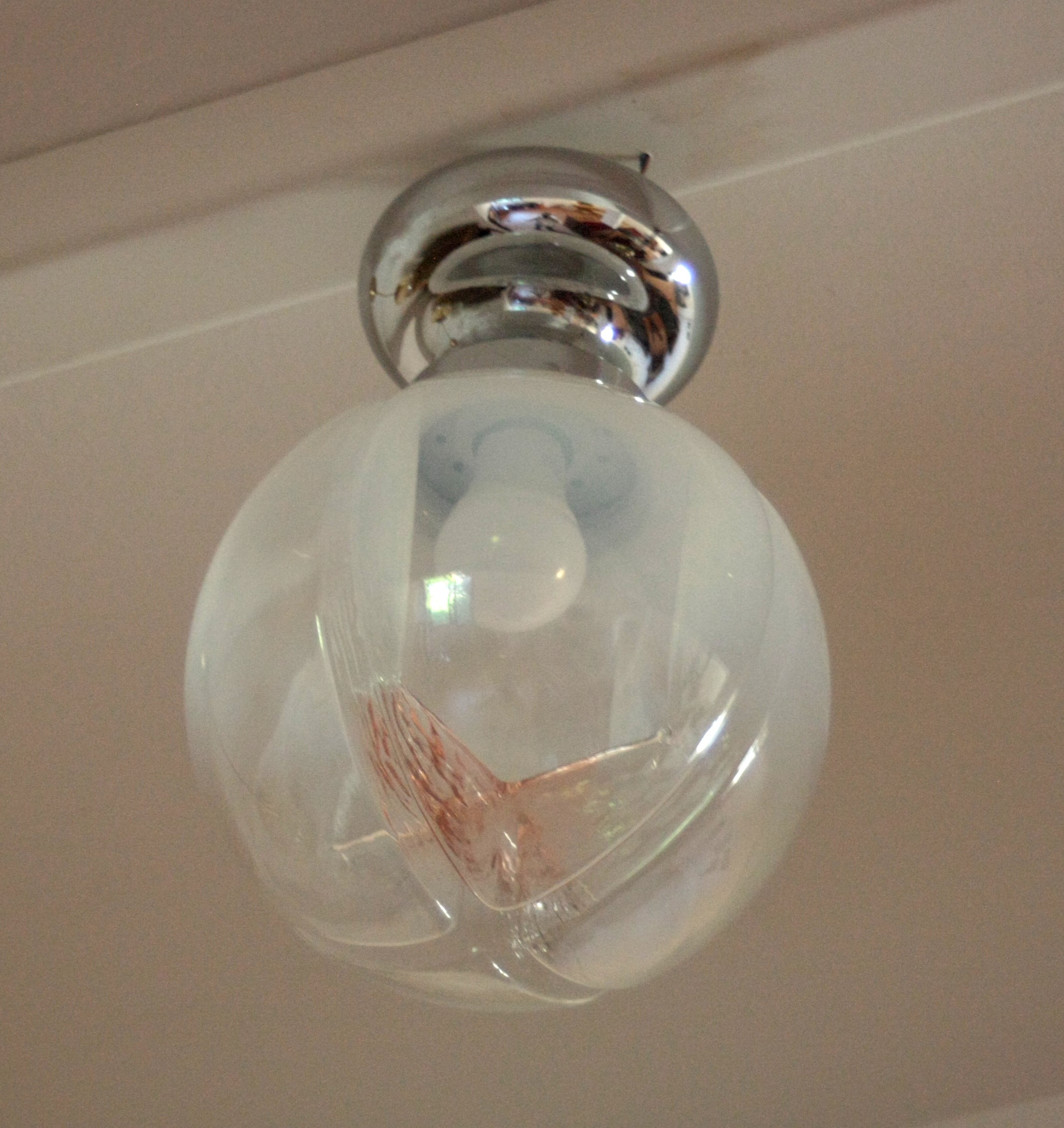 Chromed_ceiling_lamp,_blown_Murano_glass,_Italy,_1960s